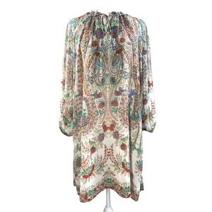 Zara Shirt Blouse Womems Small Beige Sheer Tunic Bress Casual Boho‎ Hippie